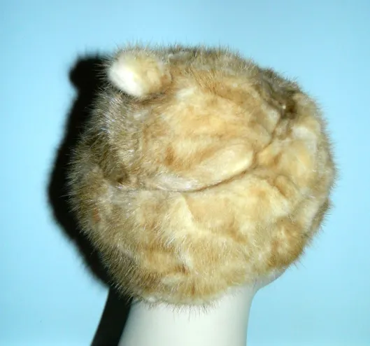 1960s blonde mink hat vintage Palomino mink fur cap Flemington Fur Co.