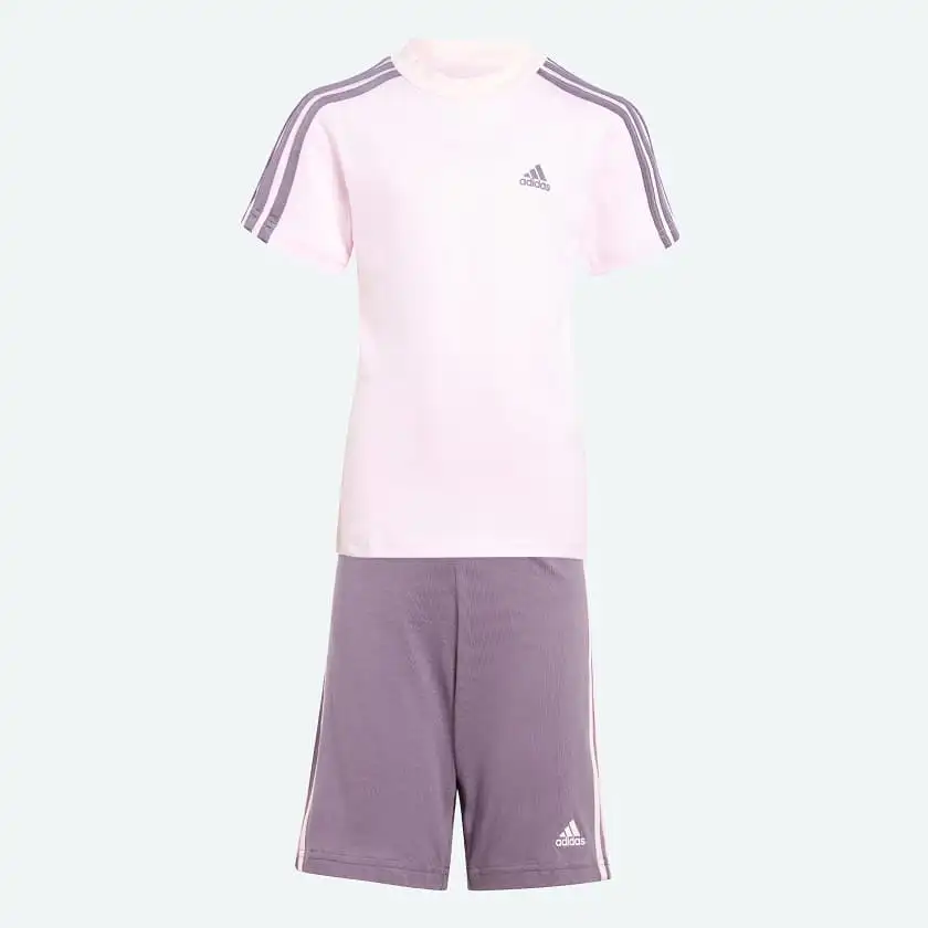 ADIDAS JUNIOR ESSENTIALS 3-STRIPES PURPLE SET