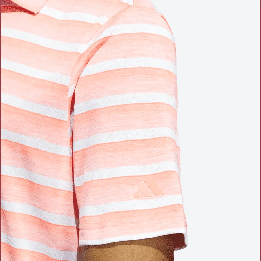 Adidas Two-Color Striped Polo Shirt - Peach