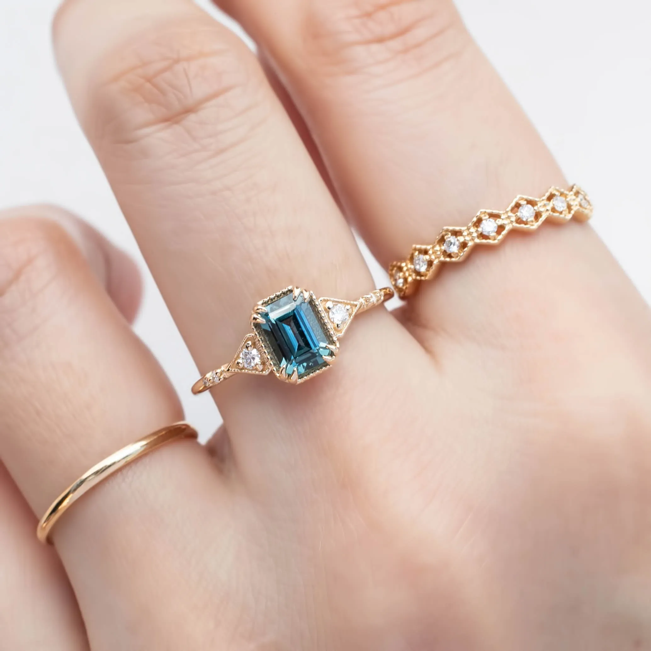 Agatha Ring 1.06ct Teal Blue Montana Sapphire, 14k Yellow Gold (One of a kind)