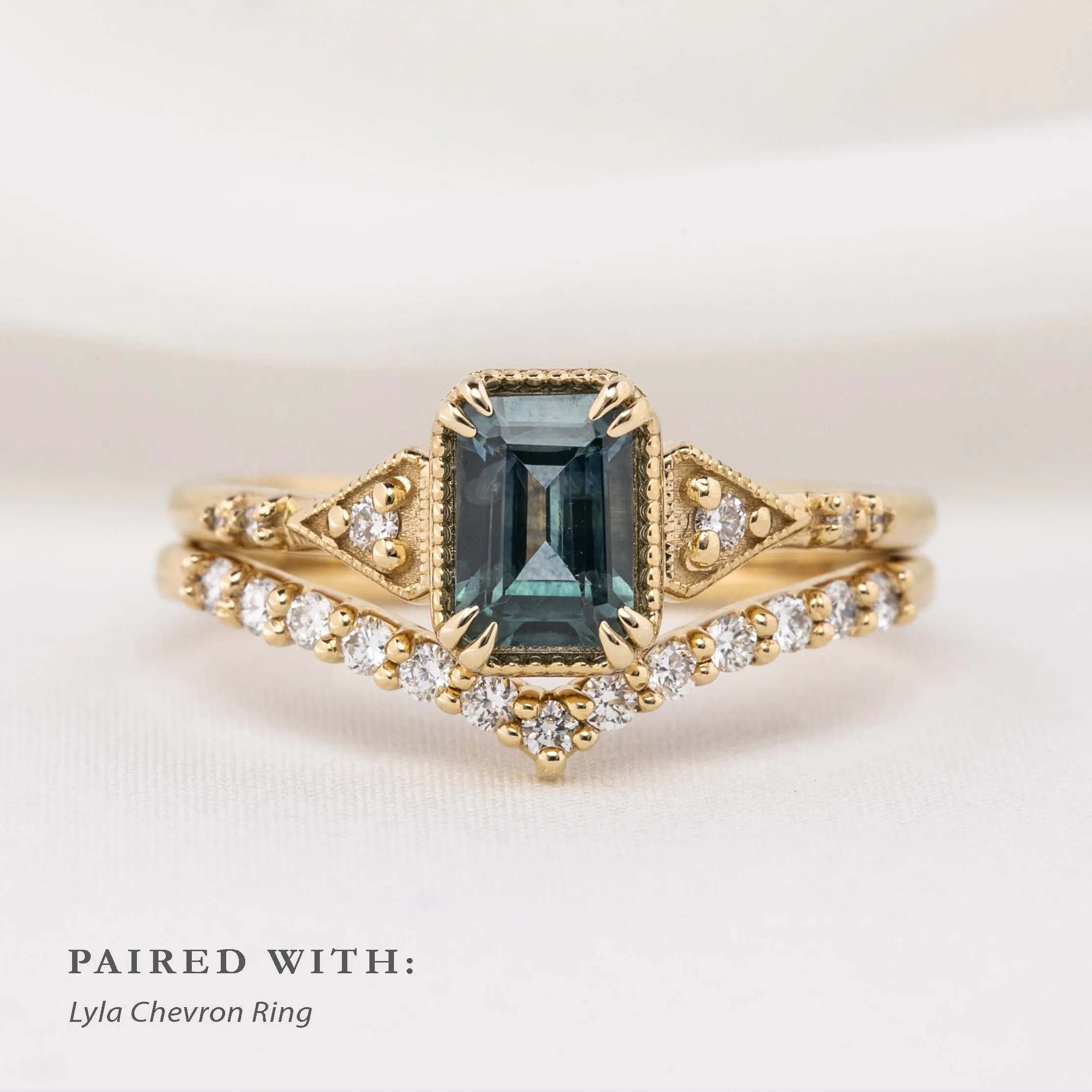 Agatha Ring 1.06ct Teal Blue Montana Sapphire, 14k Yellow Gold (One of a kind)