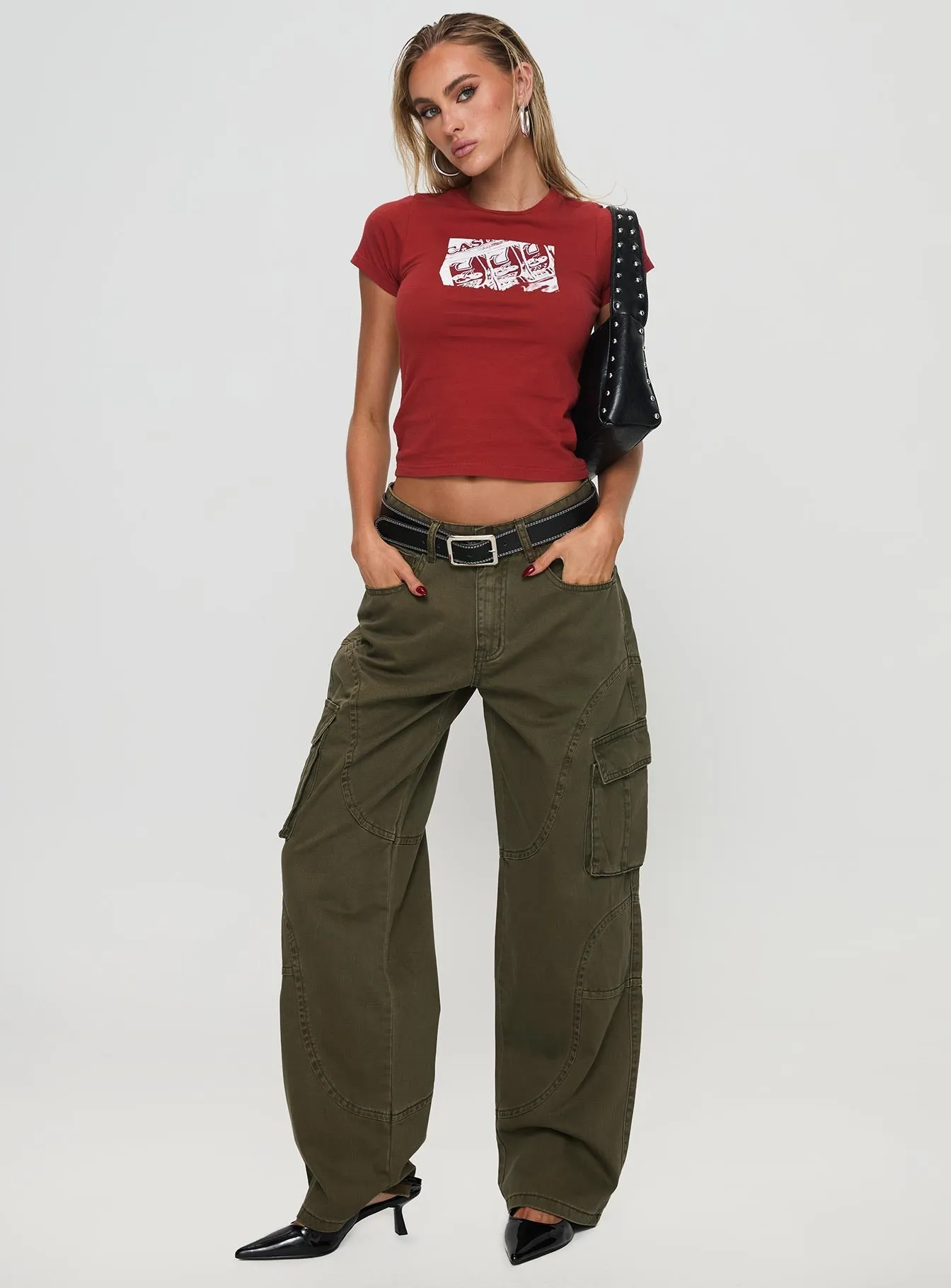 Ahstin Cargo Jeans Green Petite