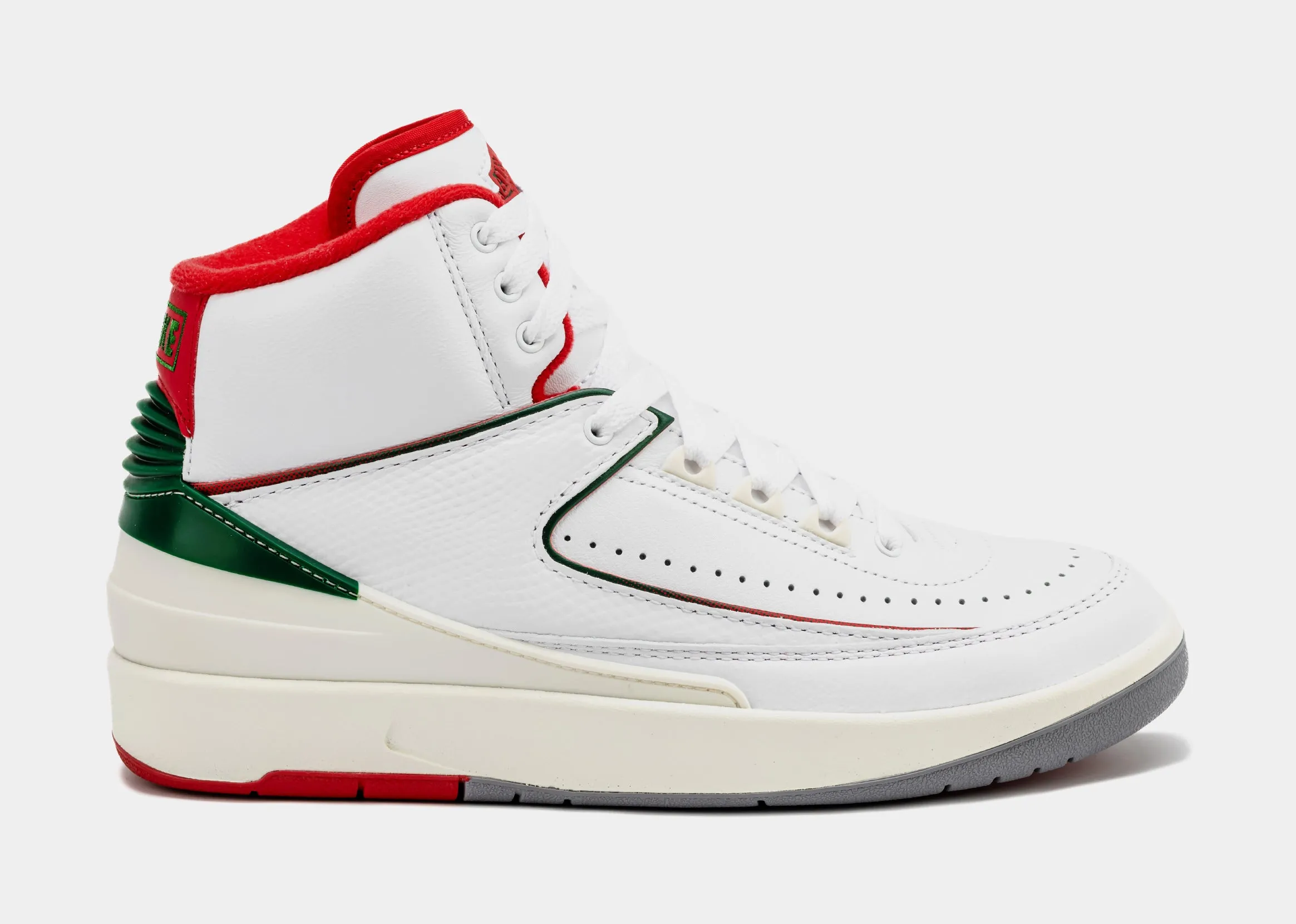 Air Jordan 2 Retro Italy Grade School Lifestyle Shoes (White/Fire Red) Free Shipping