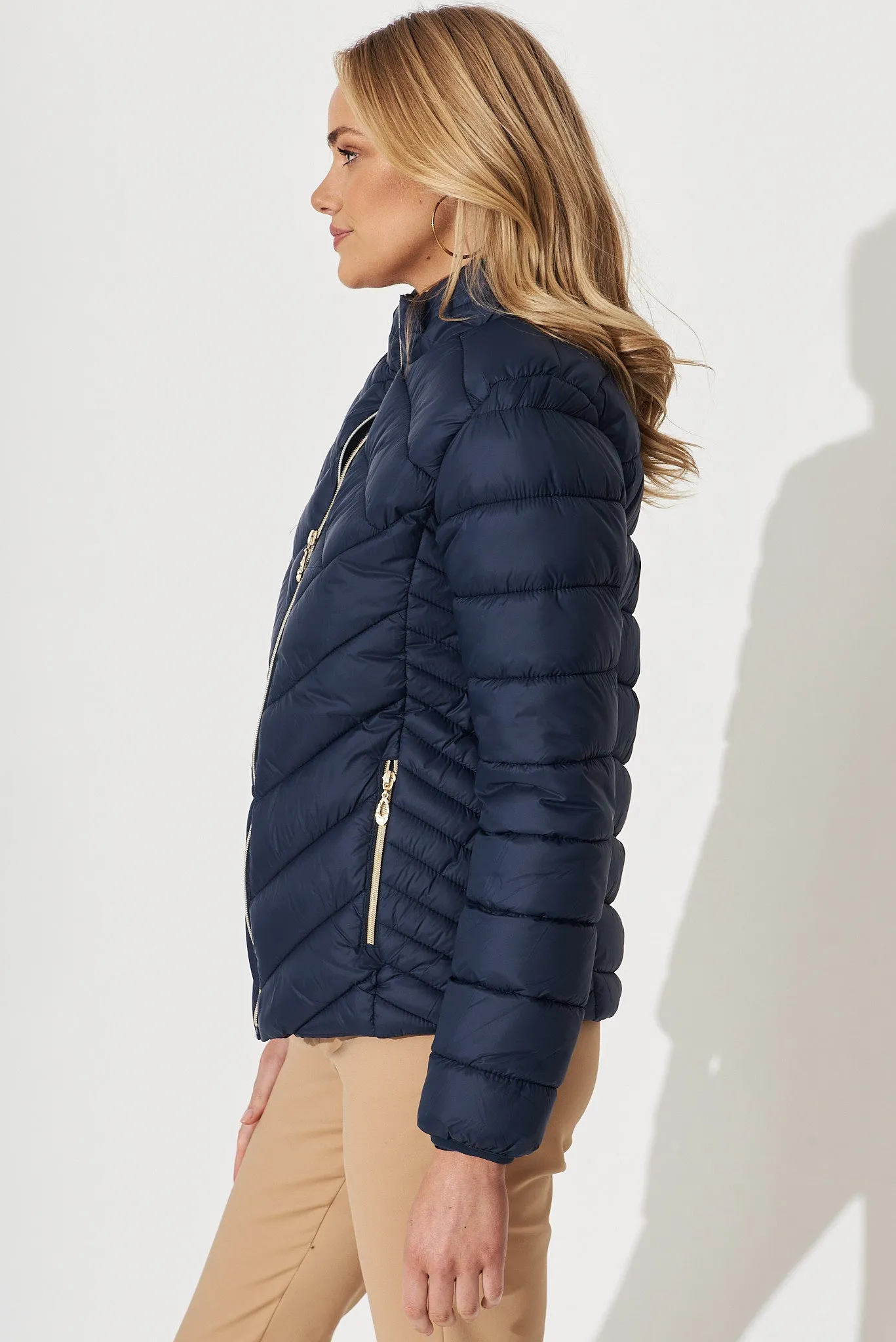 Arvon Puffer Jacket In Navy