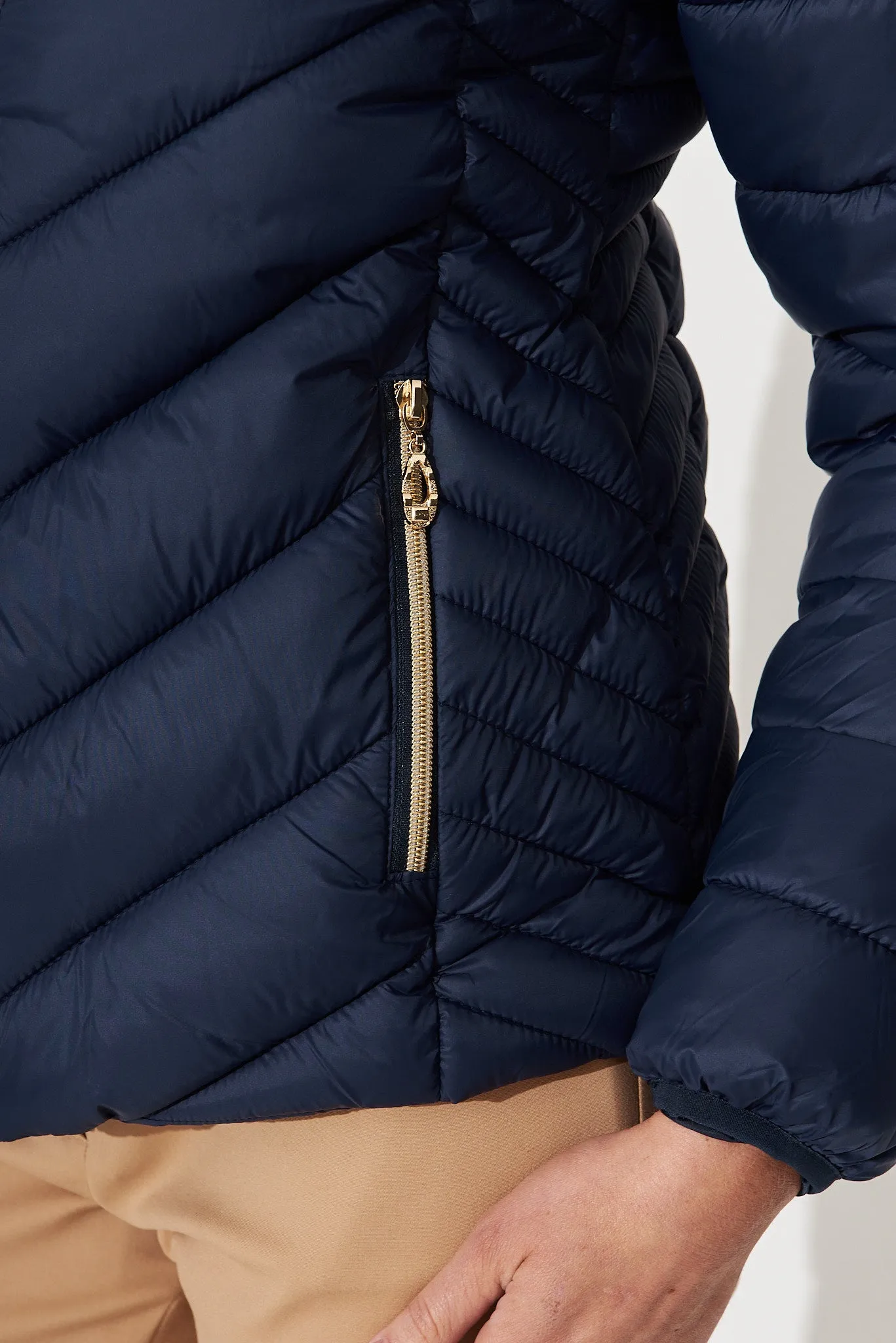 Arvon Puffer Jacket In Navy