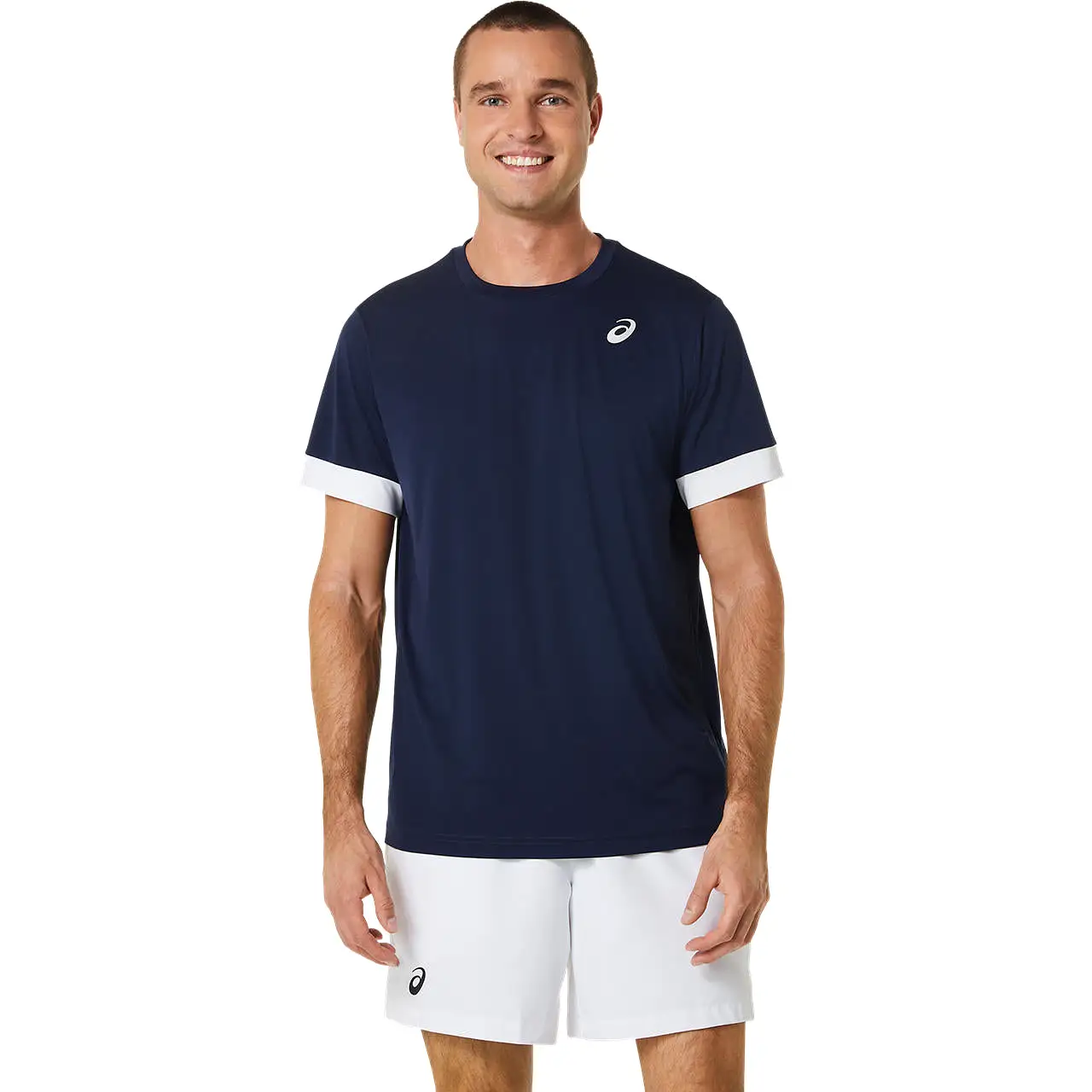 Asics T-Shirt Court SS Top Heren Donkerblauw