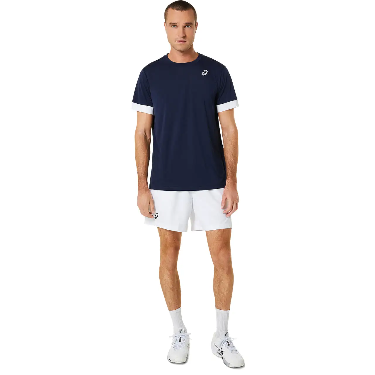 Asics T-Shirt Court SS Top Heren Donkerblauw