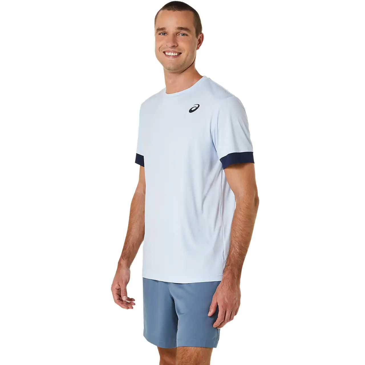 Asics T-Shirt Court SS Top Heren Lichtblauw