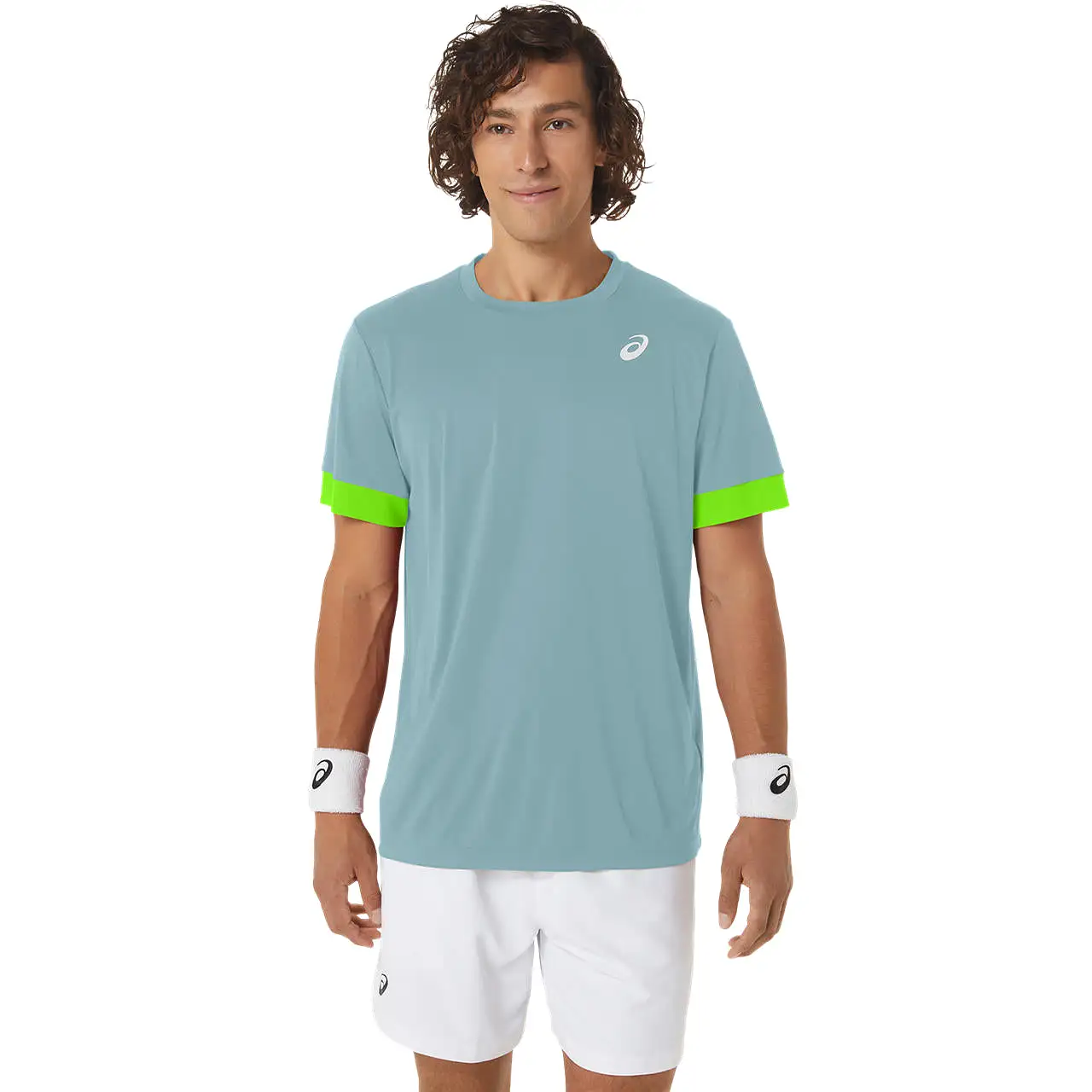 Asics T-Shirt Court SS Top Tennis Heren Blauw / Groen