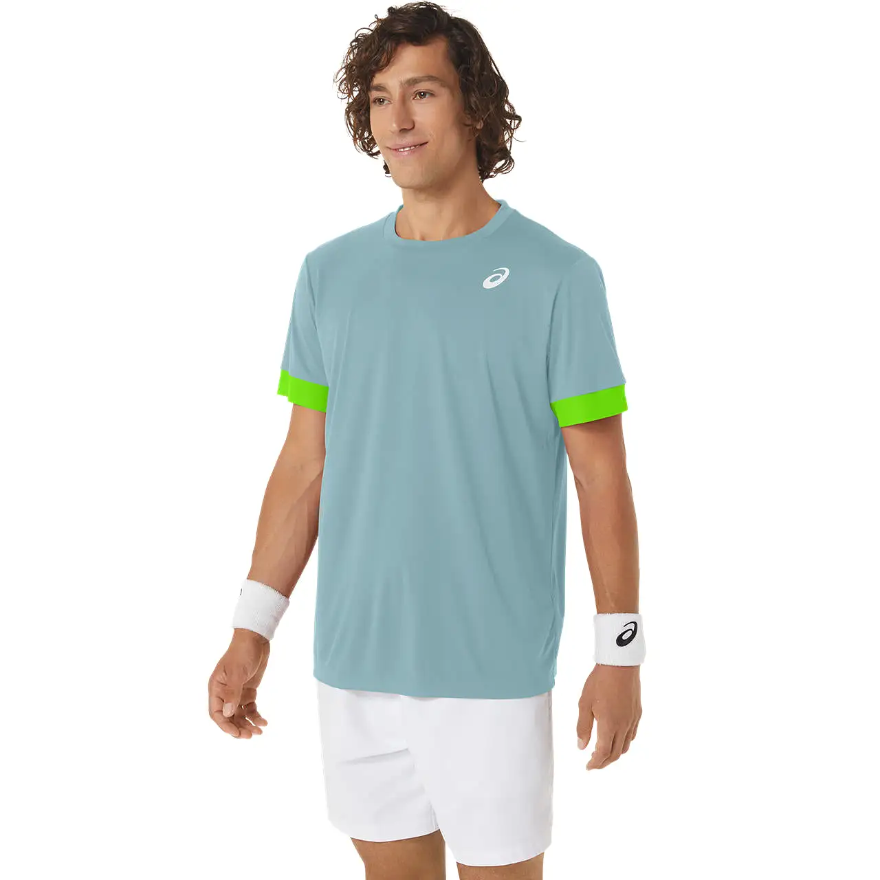 Asics T-Shirt Court SS Top Tennis Heren Blauw / Groen