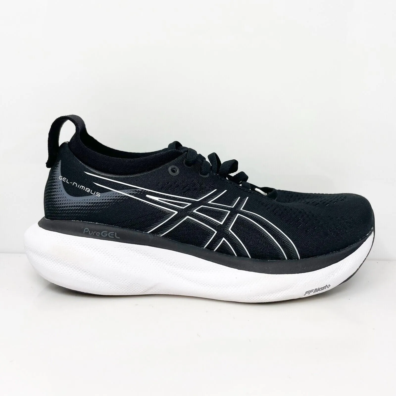 Asics Womens Gel Nimbus 25 1012B437 Black Running Shoes Sneakers Size 6.5 W