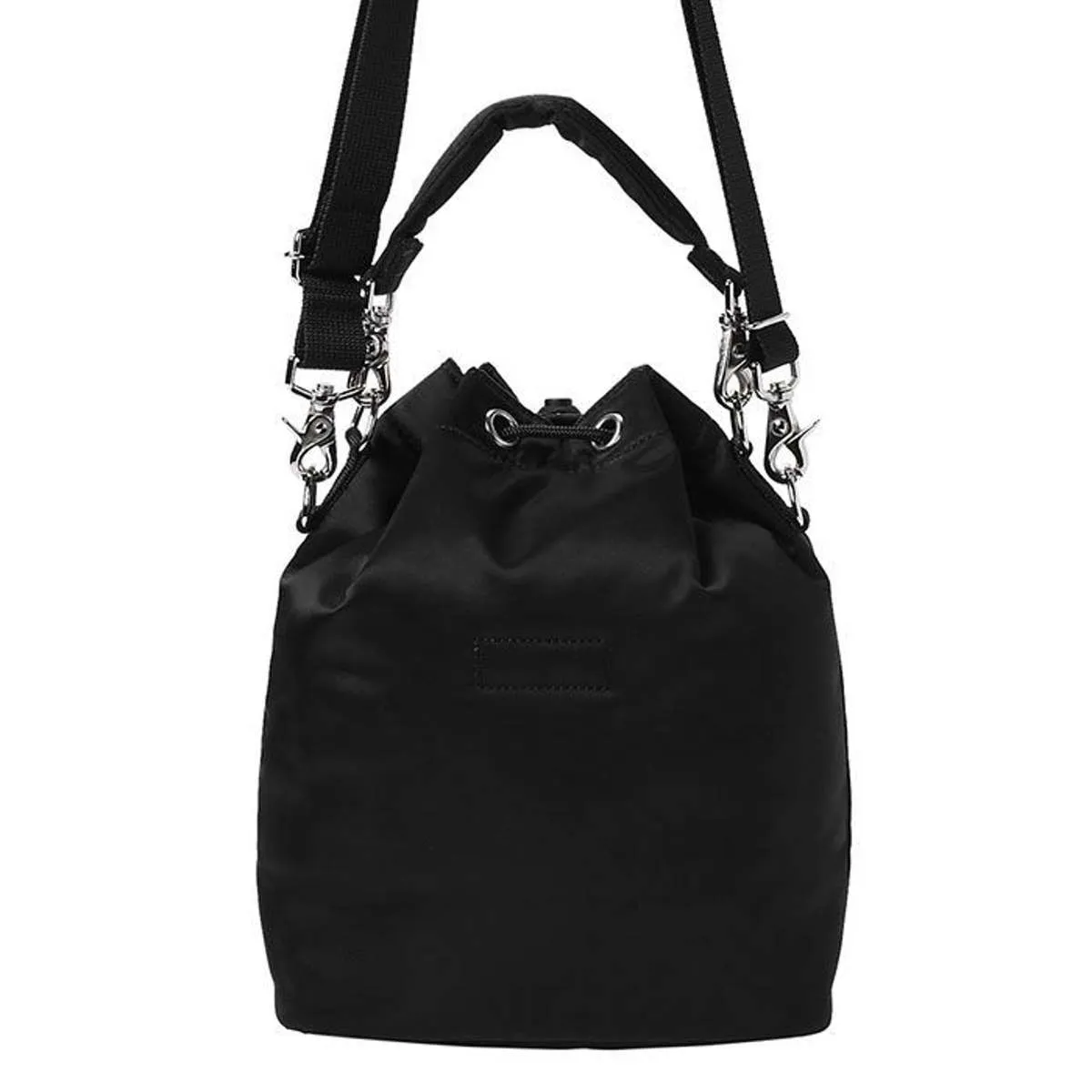 Balloon Sac Small Nylon Twill Bucket Bag - Black