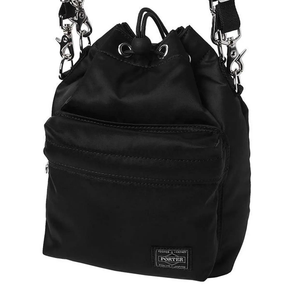 Balloon Sac Small Nylon Twill Bucket Bag - Black