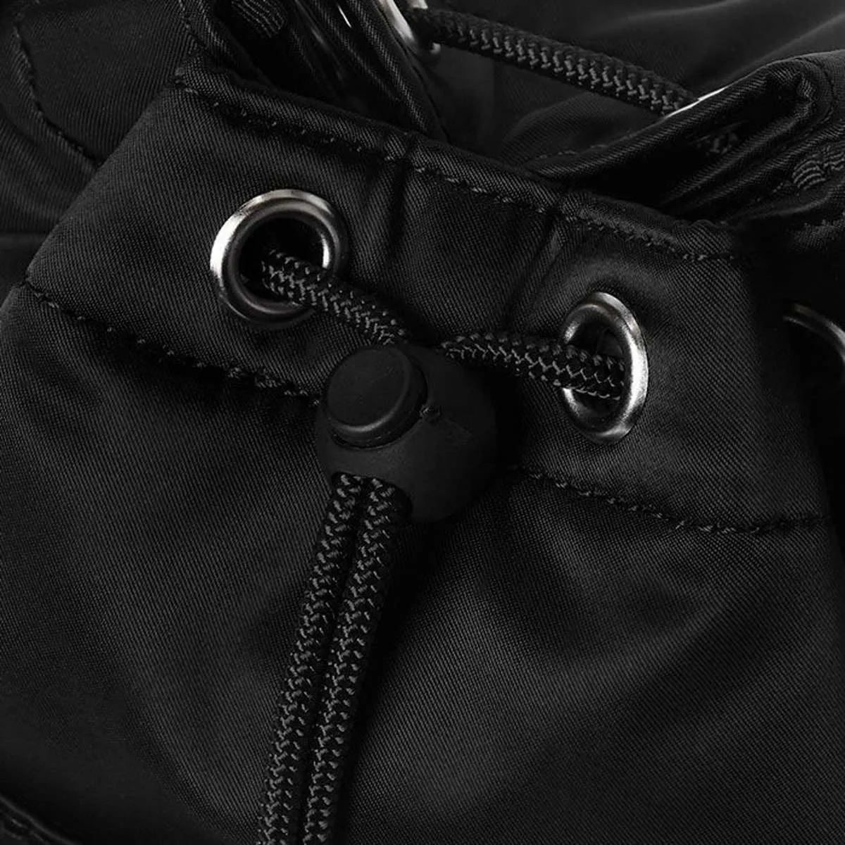 Balloon Sac Small Nylon Twill Bucket Bag - Black