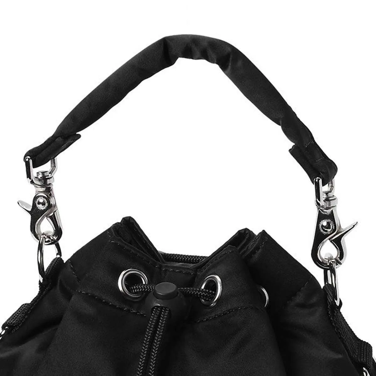 Balloon Sac Small Nylon Twill Bucket Bag - Black