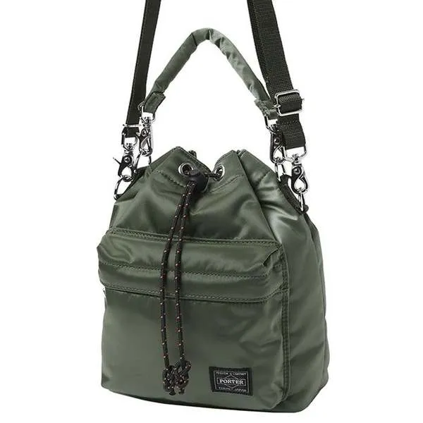 Balloon Sac Small Nylon Twill Bucket Bag - Sage Green