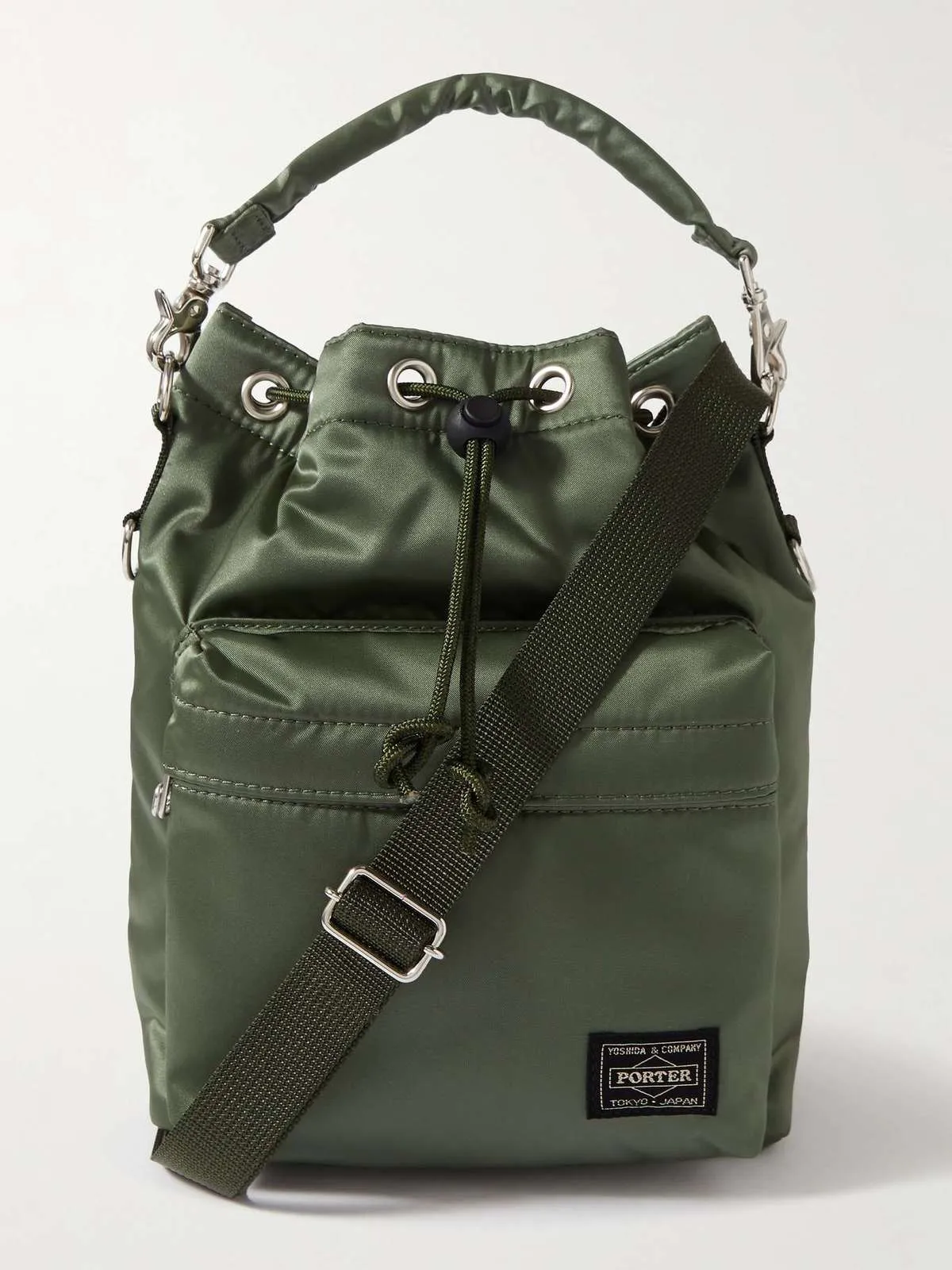 Balloon Sac Small Nylon Twill Bucket Bag - Sage Green