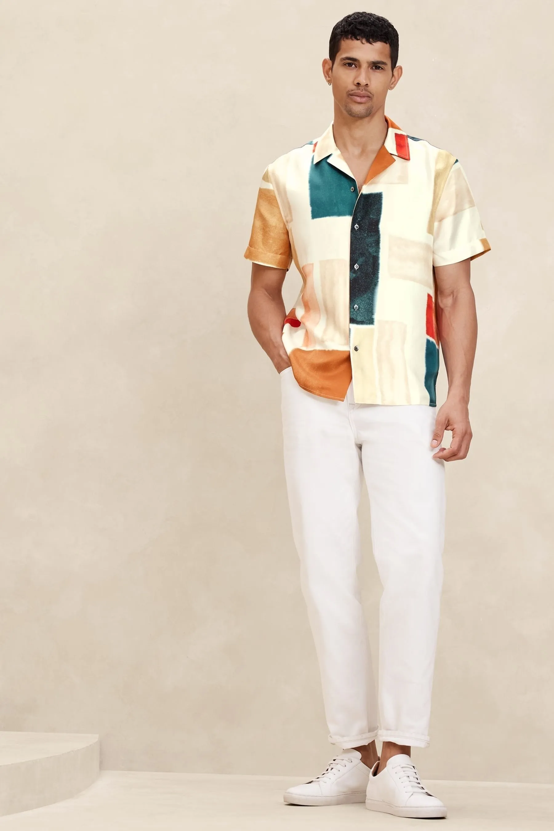 Banana Republic Cream Lyam Resort Shirt