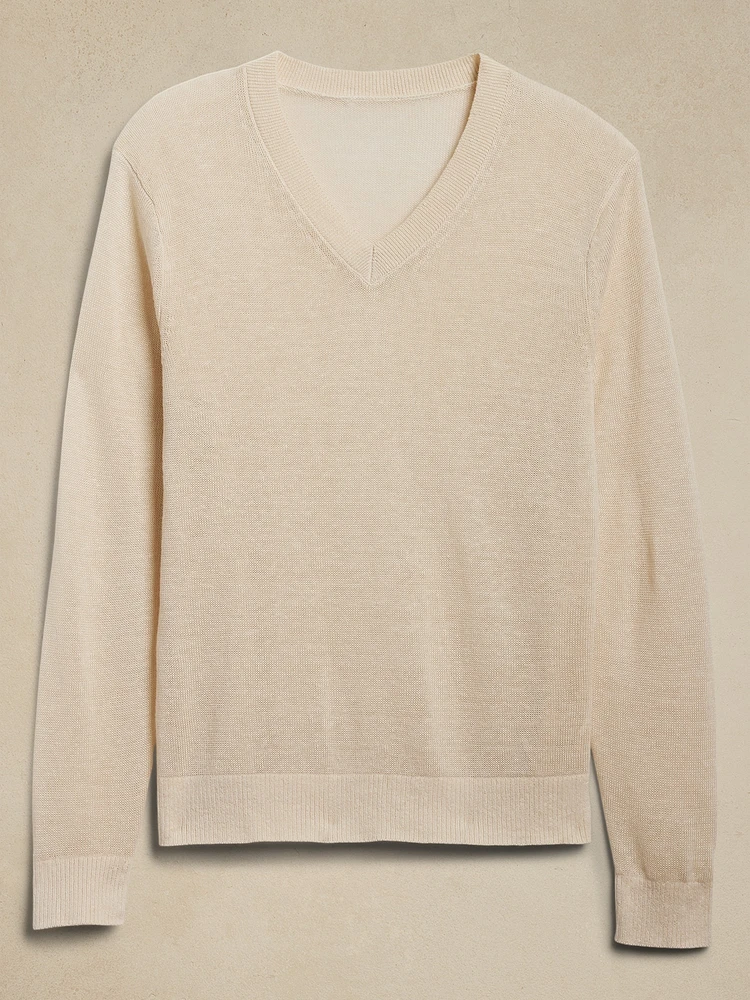 Banana Republic Linen V-Neck Sweater