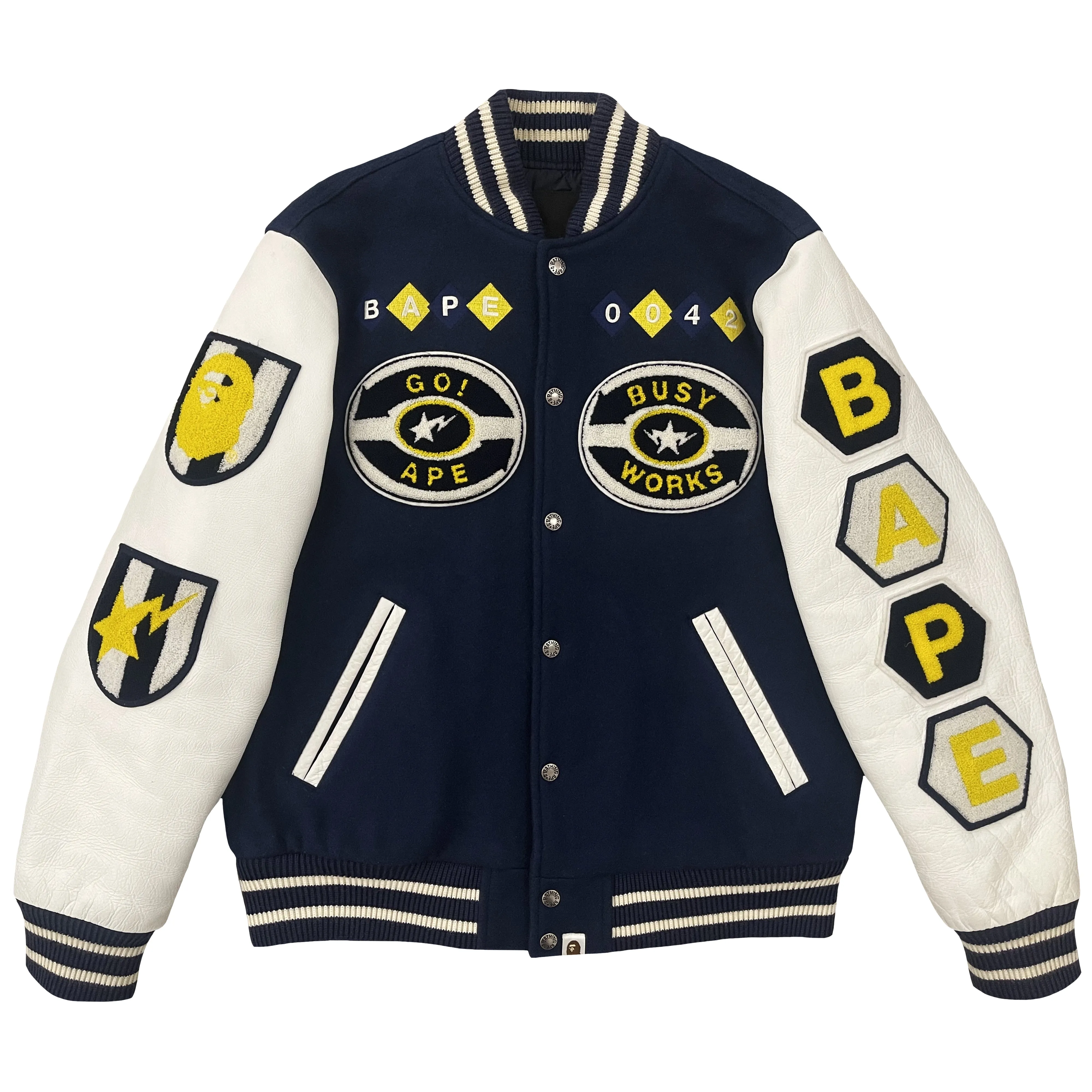 Bape Busy Works 07 Varsity Jacket - M