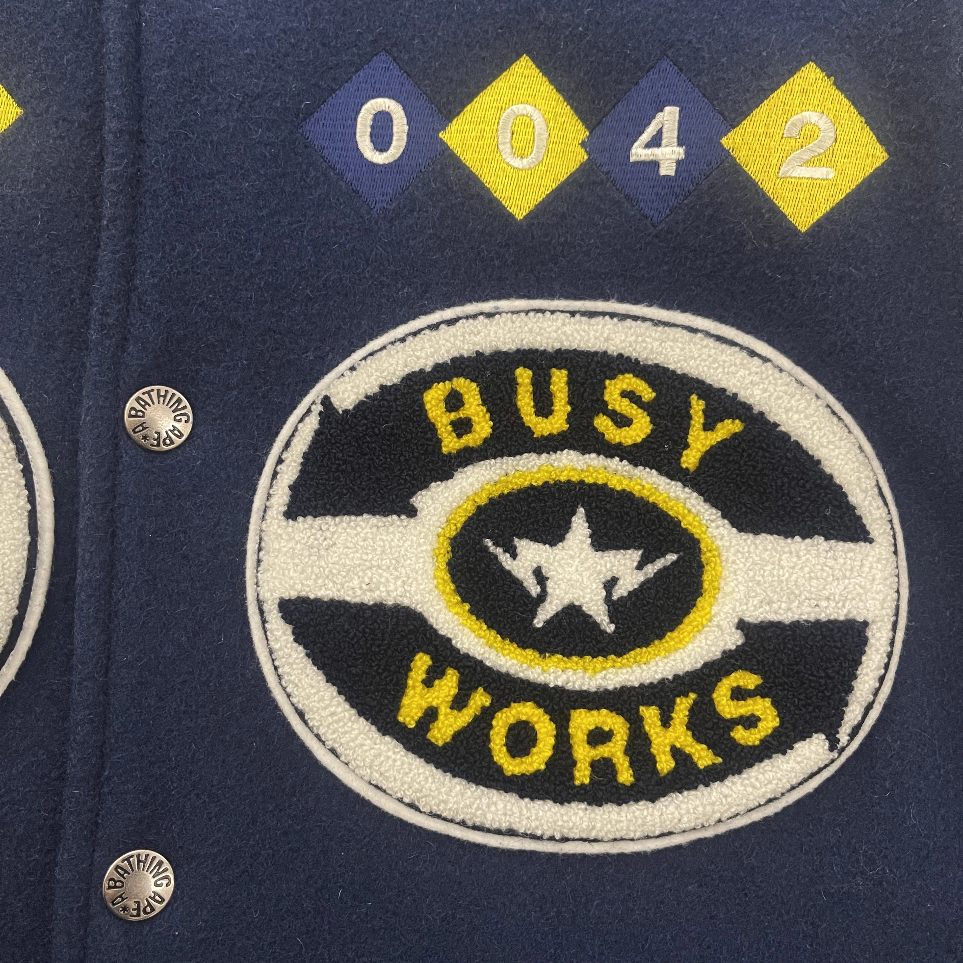 Bape Busy Works 07 Varsity Jacket - M