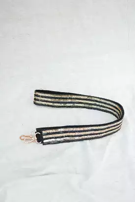 Black & Gold Sequin Bag Strap