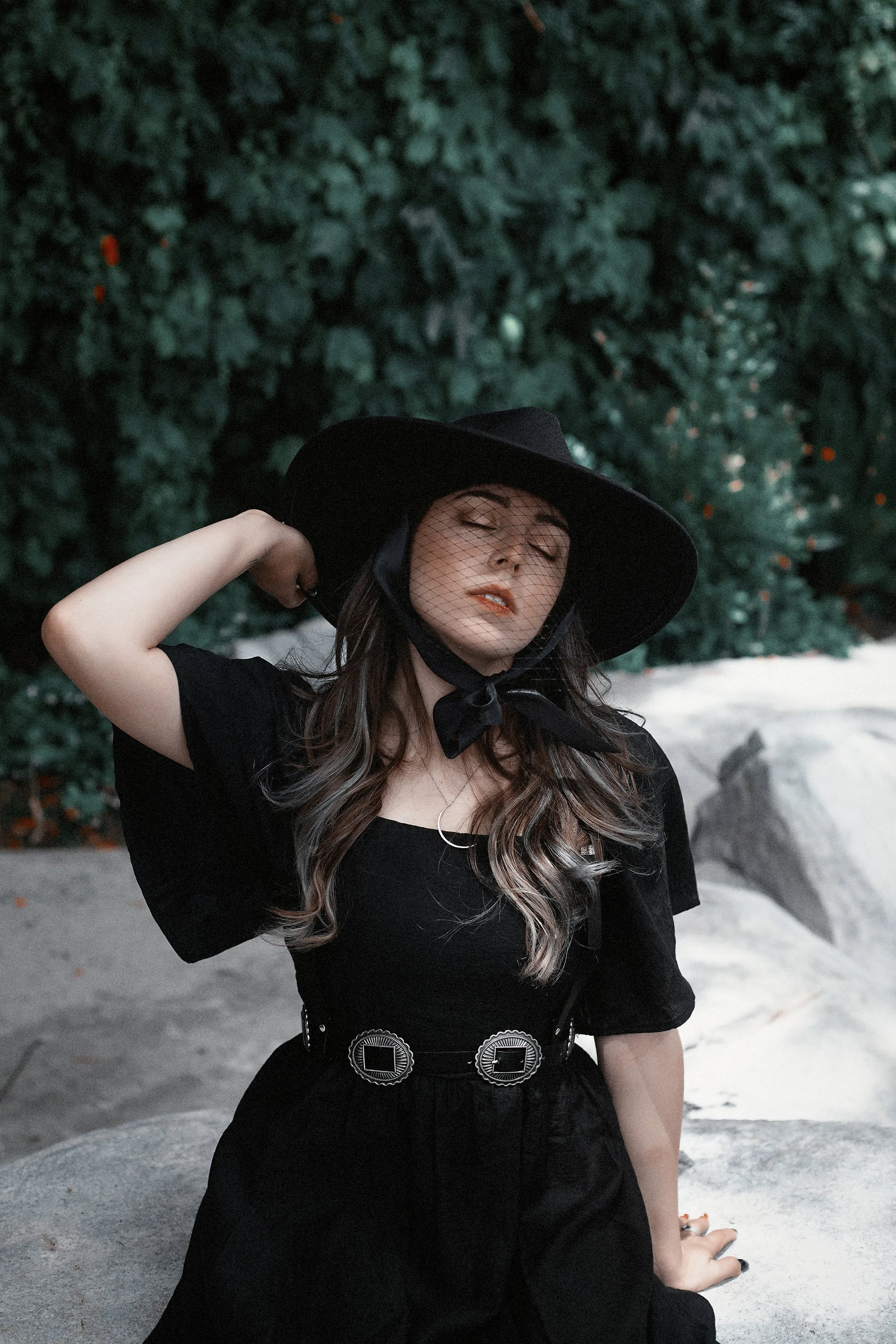 Black | Lively Ghosts Veiled Hat