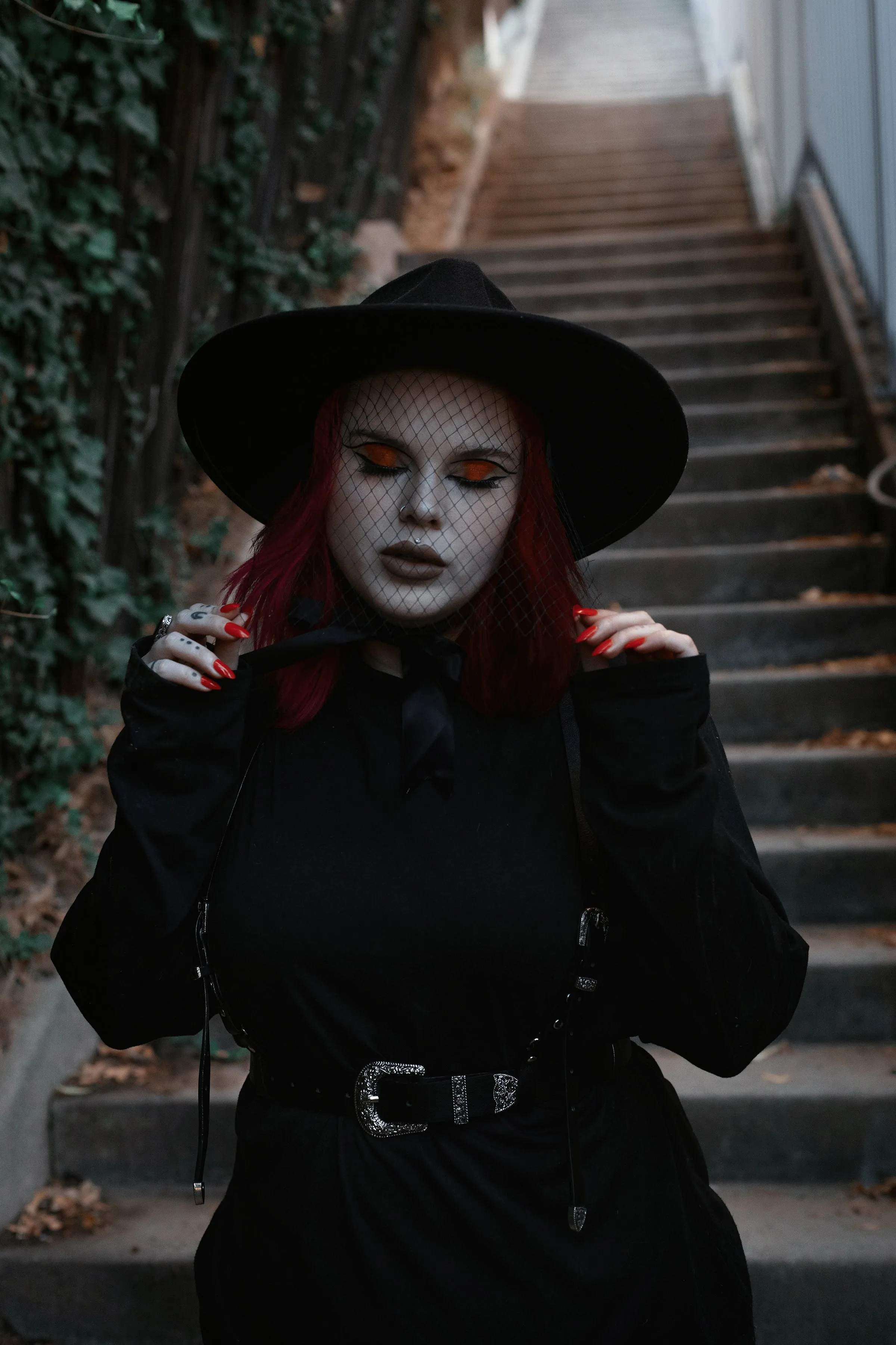 Black | Lively Ghosts Veiled Hat