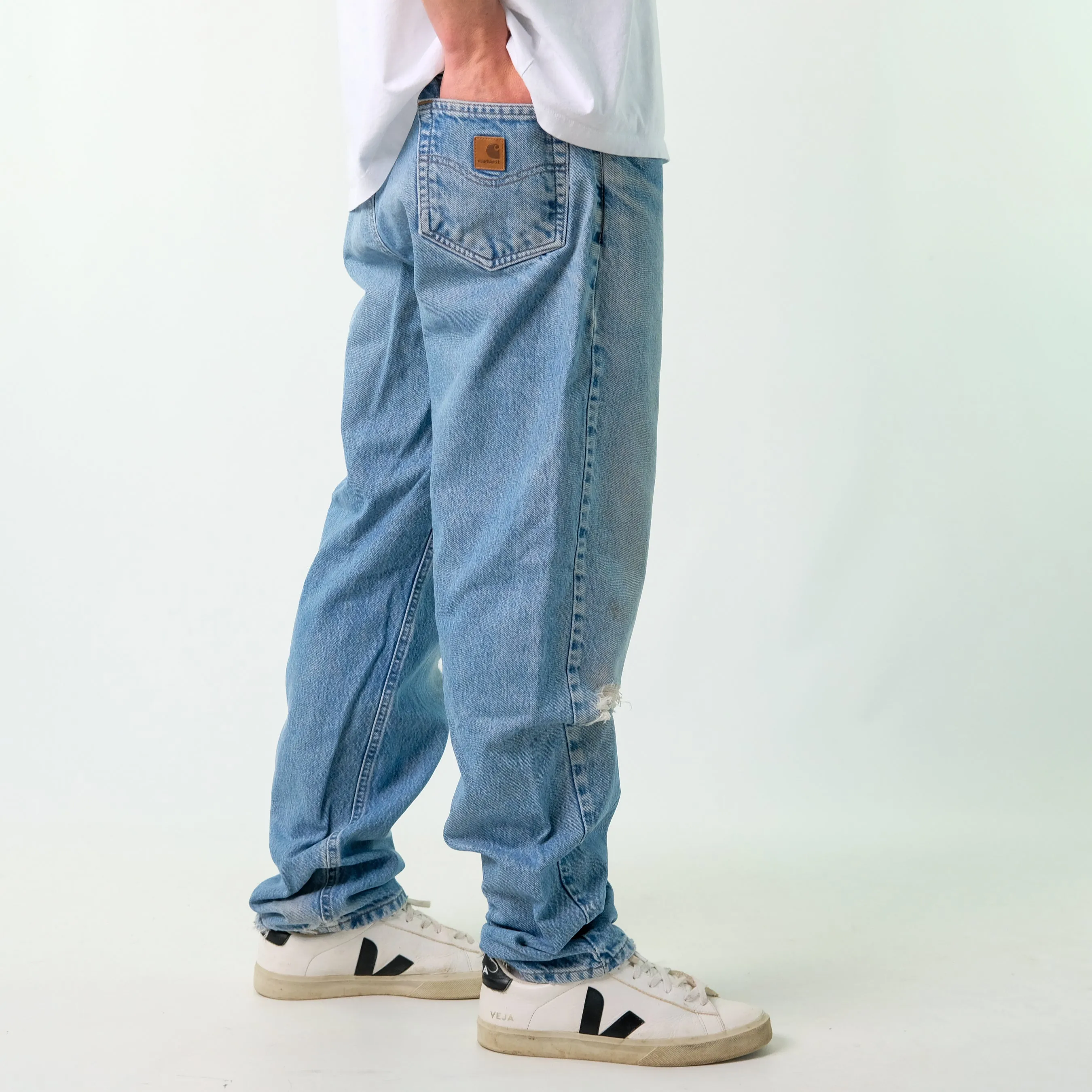 Blue y2ks Carhartt Denim Carpenter Jeans Baggy Pants (38x34)