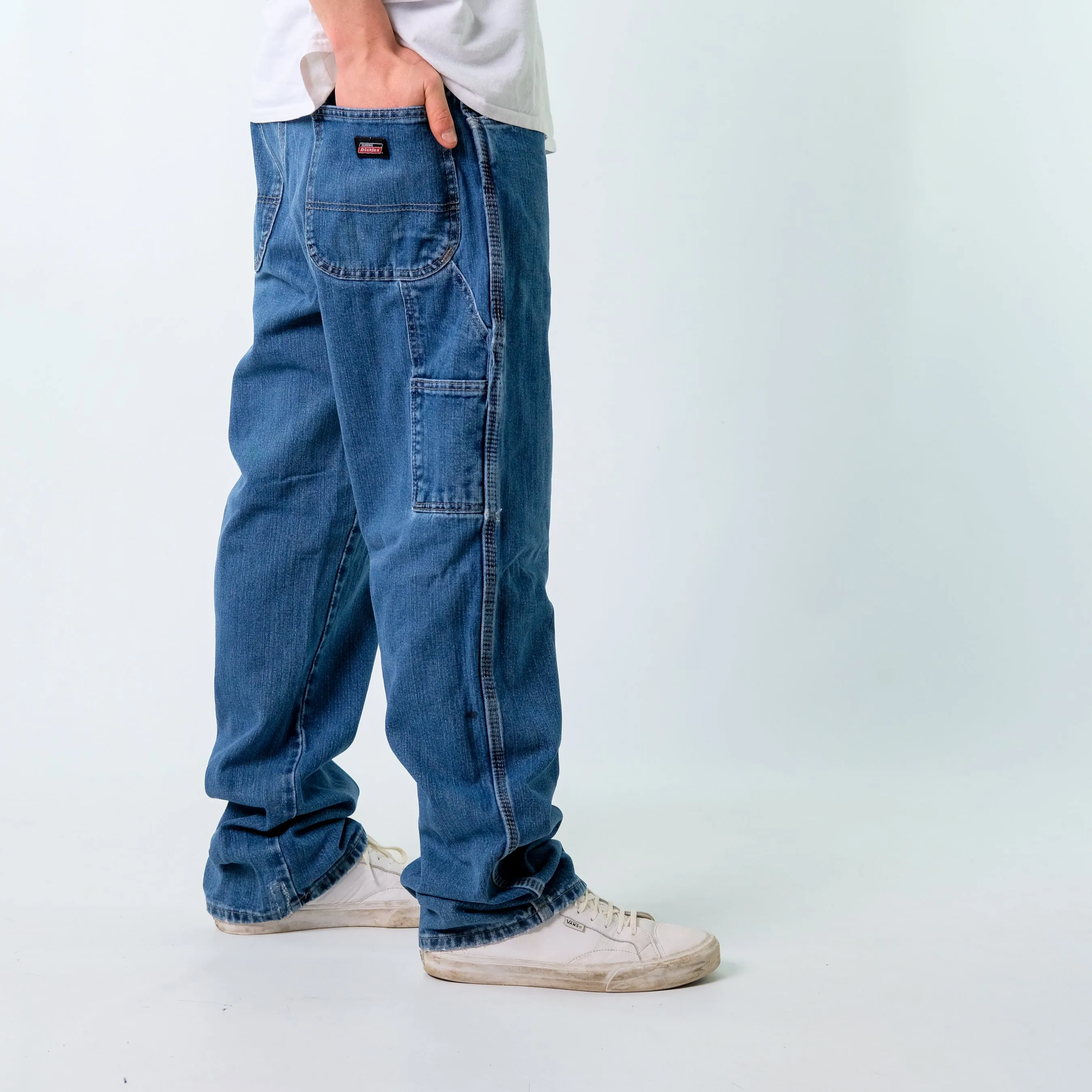 Blue y2ks Dickies Denim Carpenter Baggy Jeans Pants (36x34)