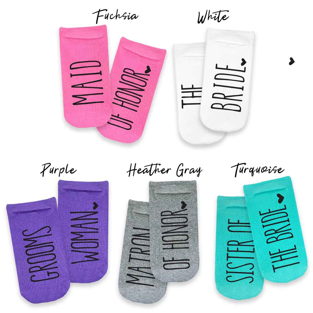 Bridal Party Socks - Wedding Role on the Bottom of the Foot