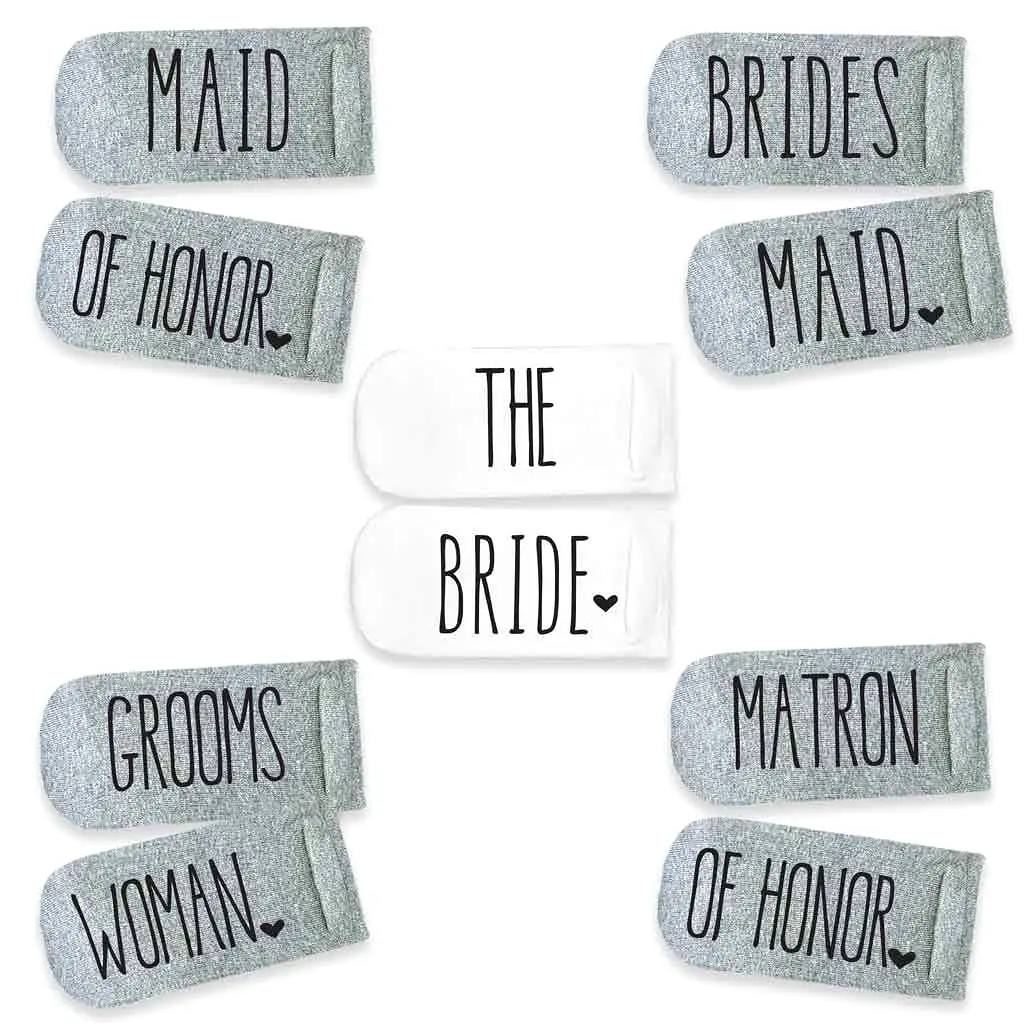 Bridal Party Socks - Wedding Role on the Bottom of the Foot