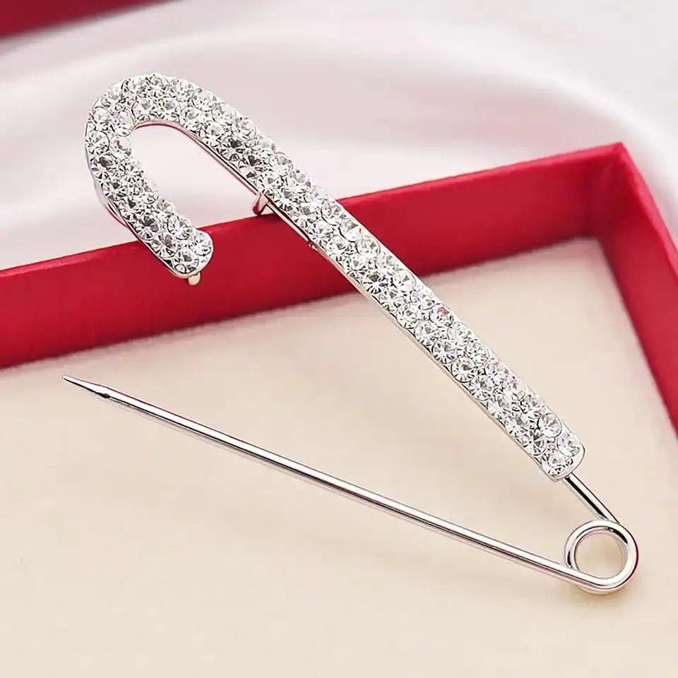 Brooch Pin  Lightweight   Sweater Clip Shining Rhinestone Sweater Safety Pin