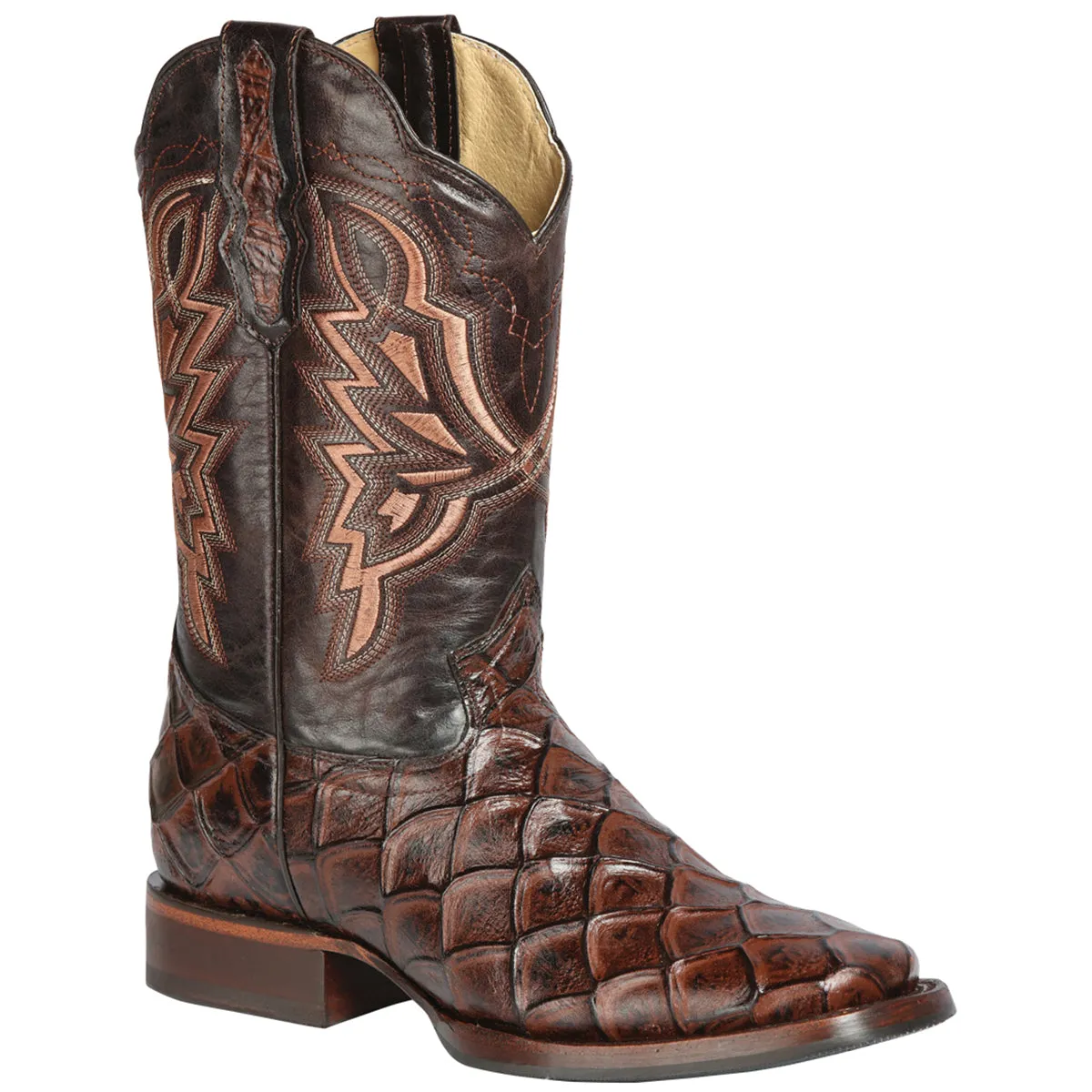 Brown Pirarucu Print Boots