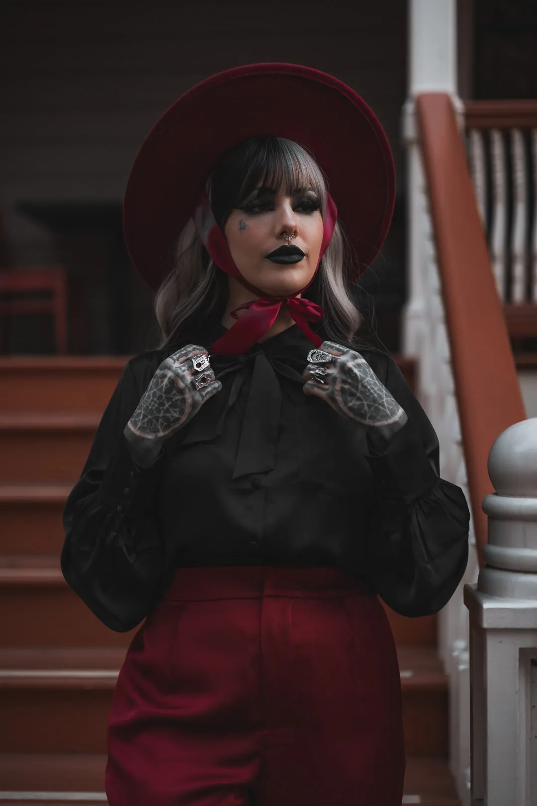 Burgundy | Lively Ghosts Veiled Hat