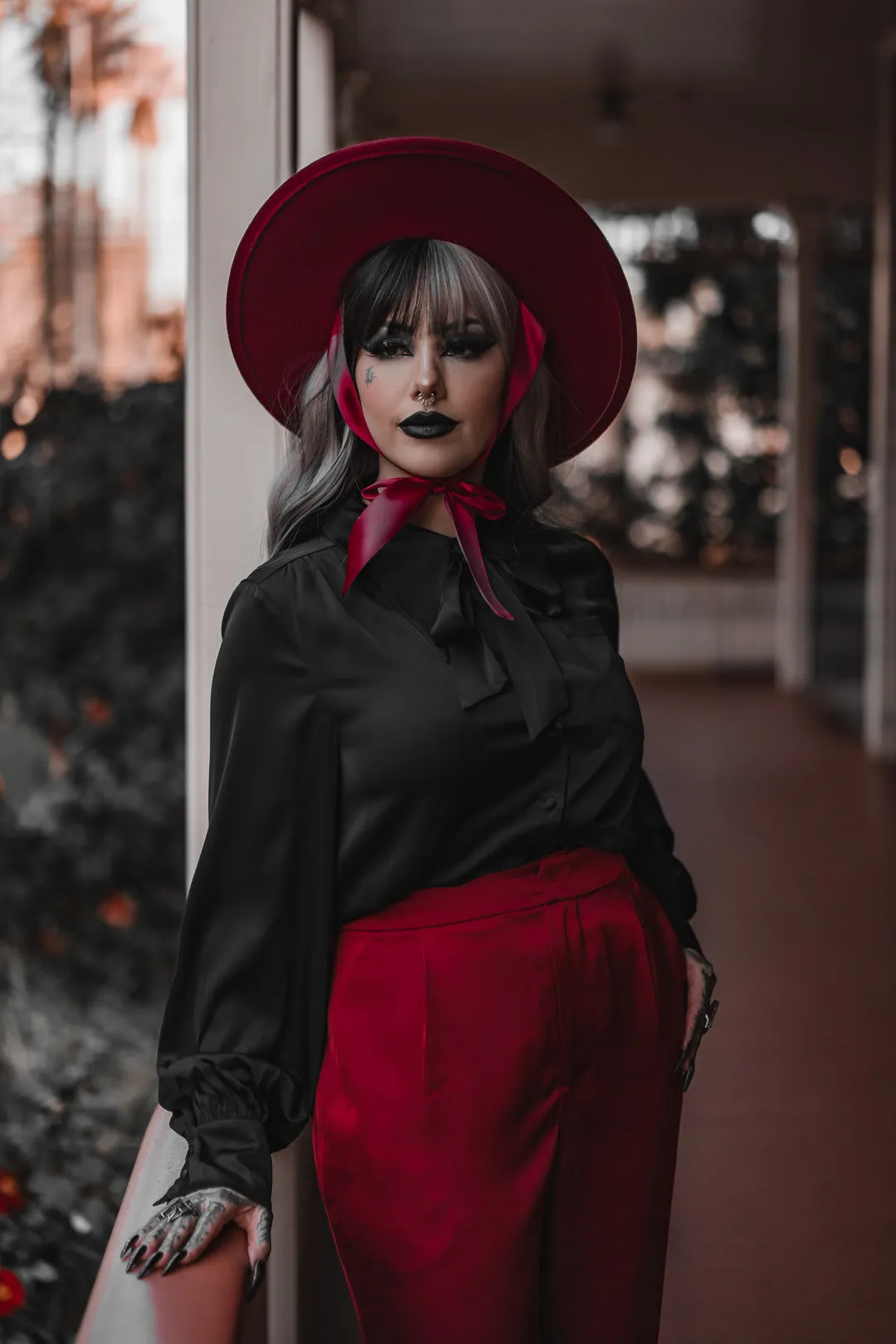 Burgundy | Lively Ghosts Veiled Hat