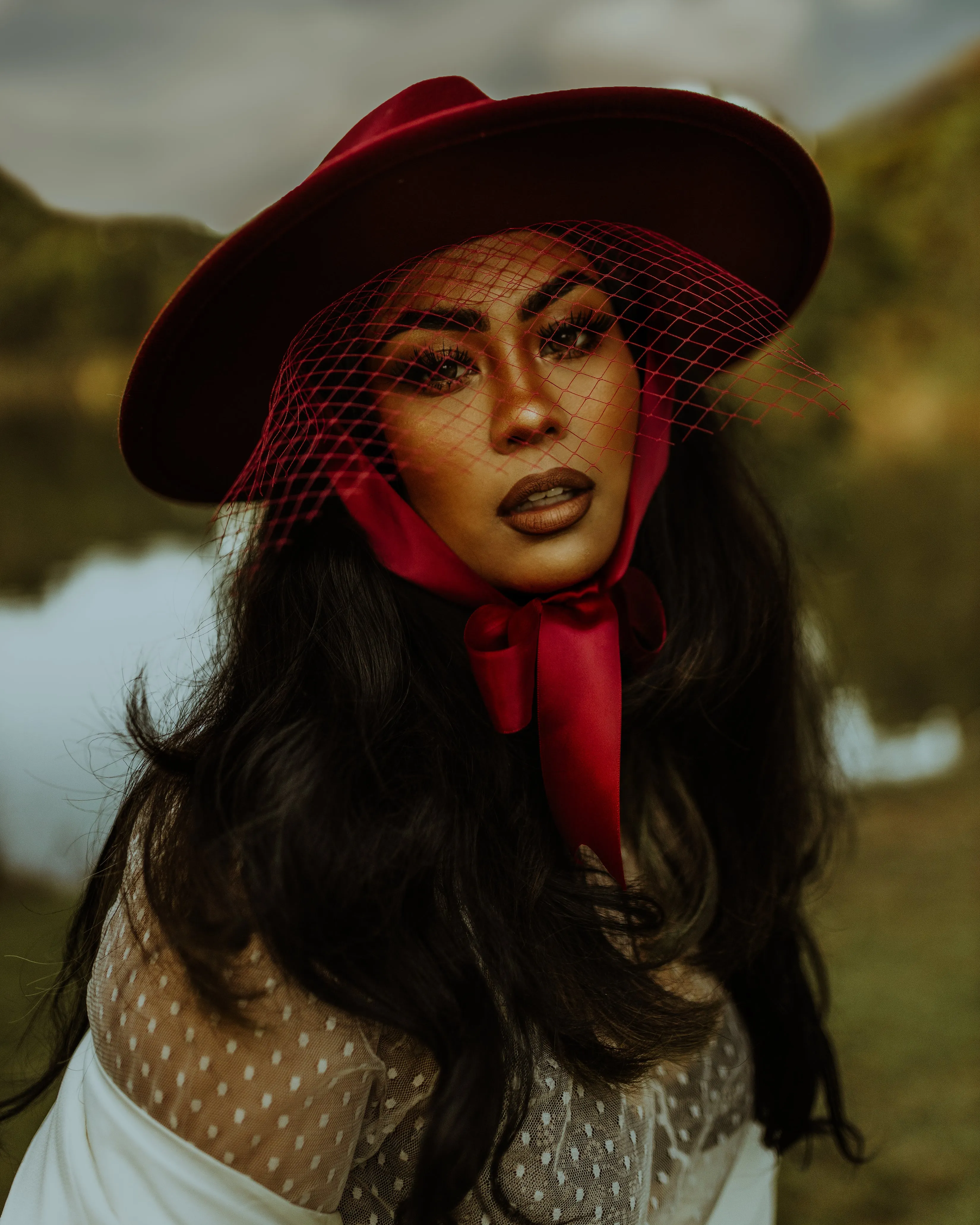 Burgundy | Lively Ghosts Veiled Hat