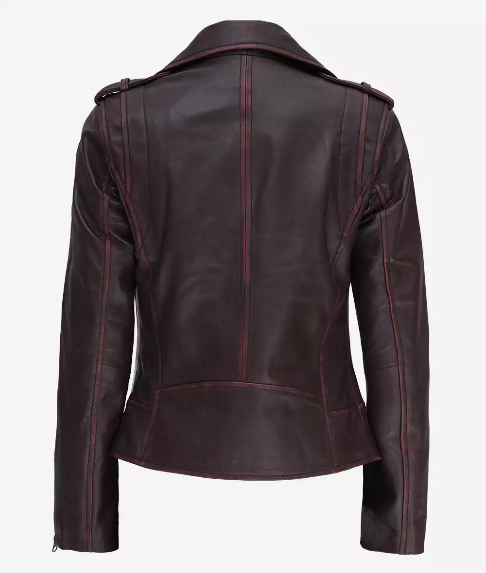 Colorado Women's Dark Brown Moto Leather Jacket