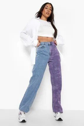 Contrast Tie Dye Boyfriend Jeans