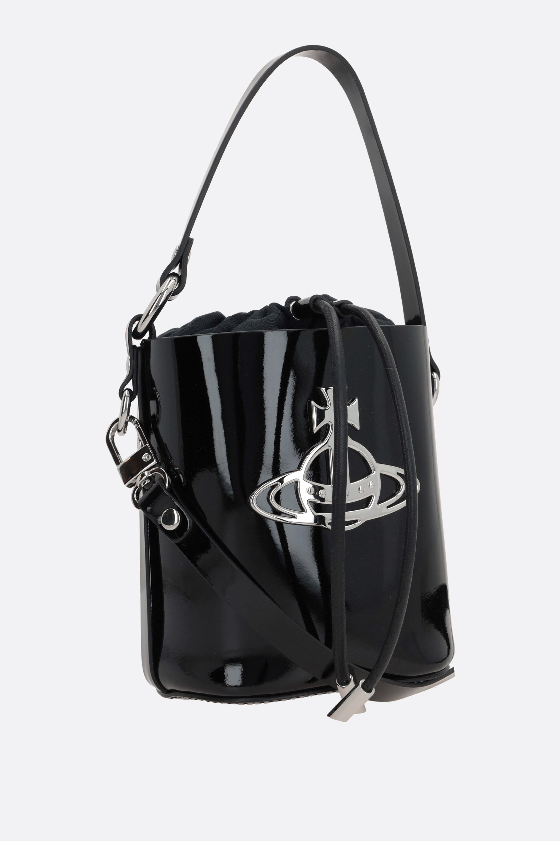 Daisy patent leather bucket bag