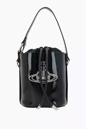 Daisy patent leather bucket bag