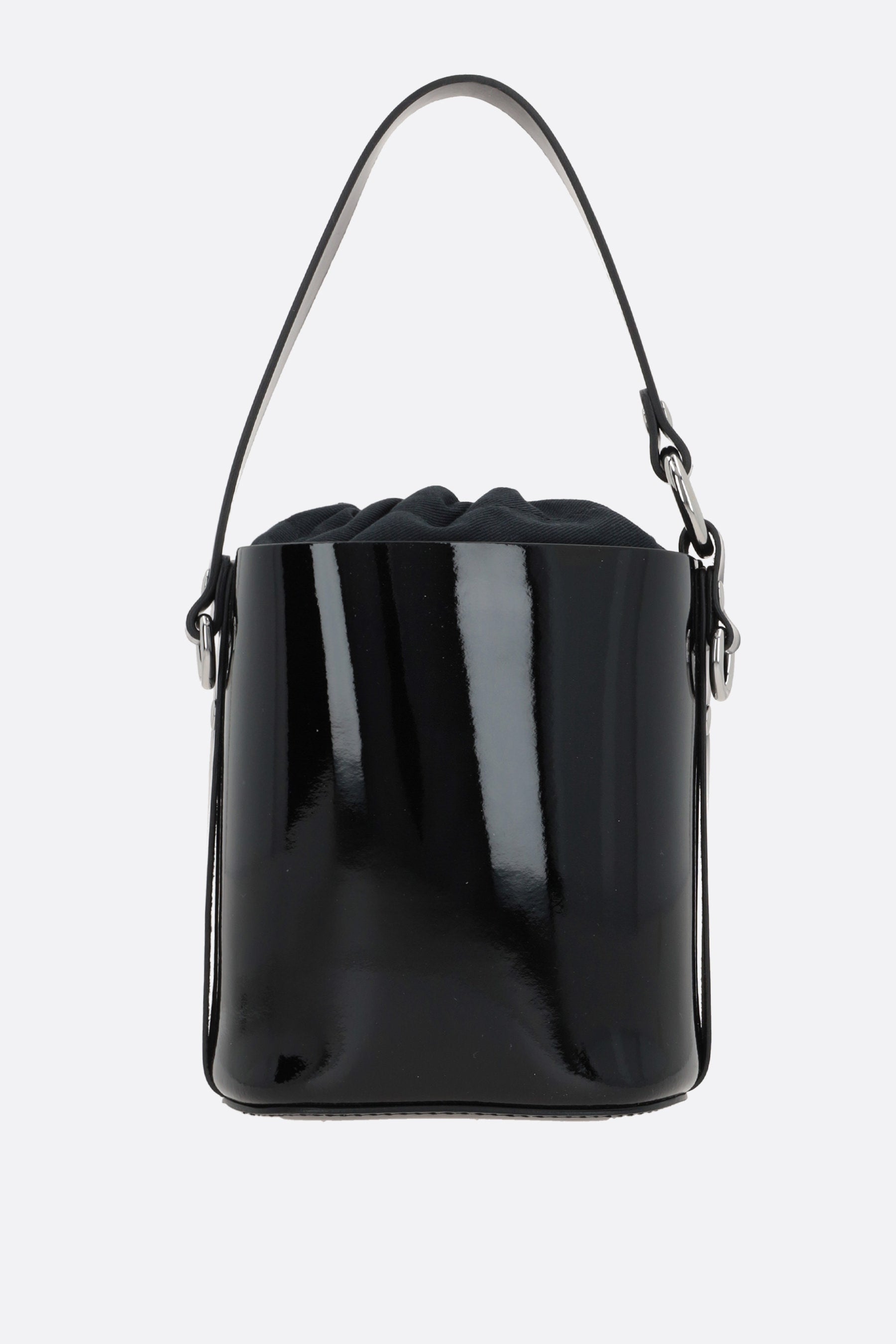 Daisy patent leather bucket bag