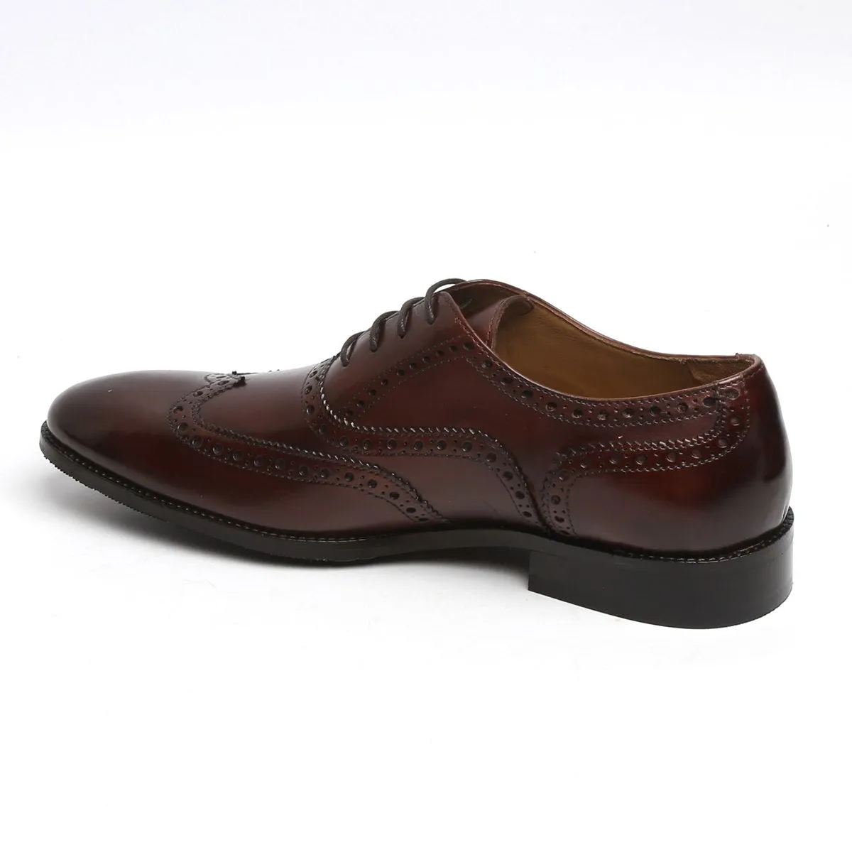 DARK BROWN FULL WINGTIP BROGUE LEATHER OXFORDS SHOE BY BRUNE & BARESKIN