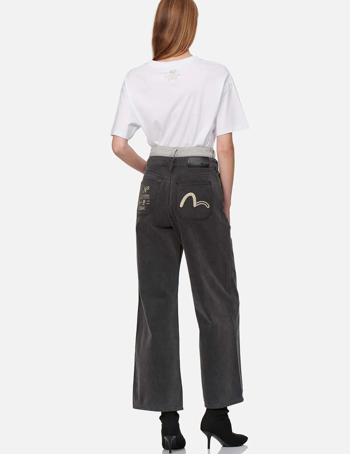 Double Waistband Wide Leg Jeans