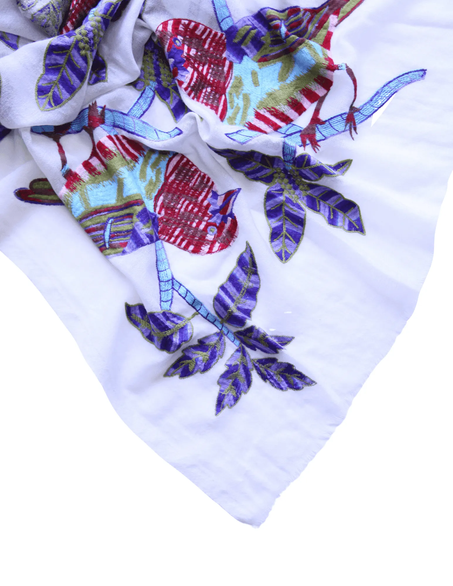 Embroidered Shawl Eva Print