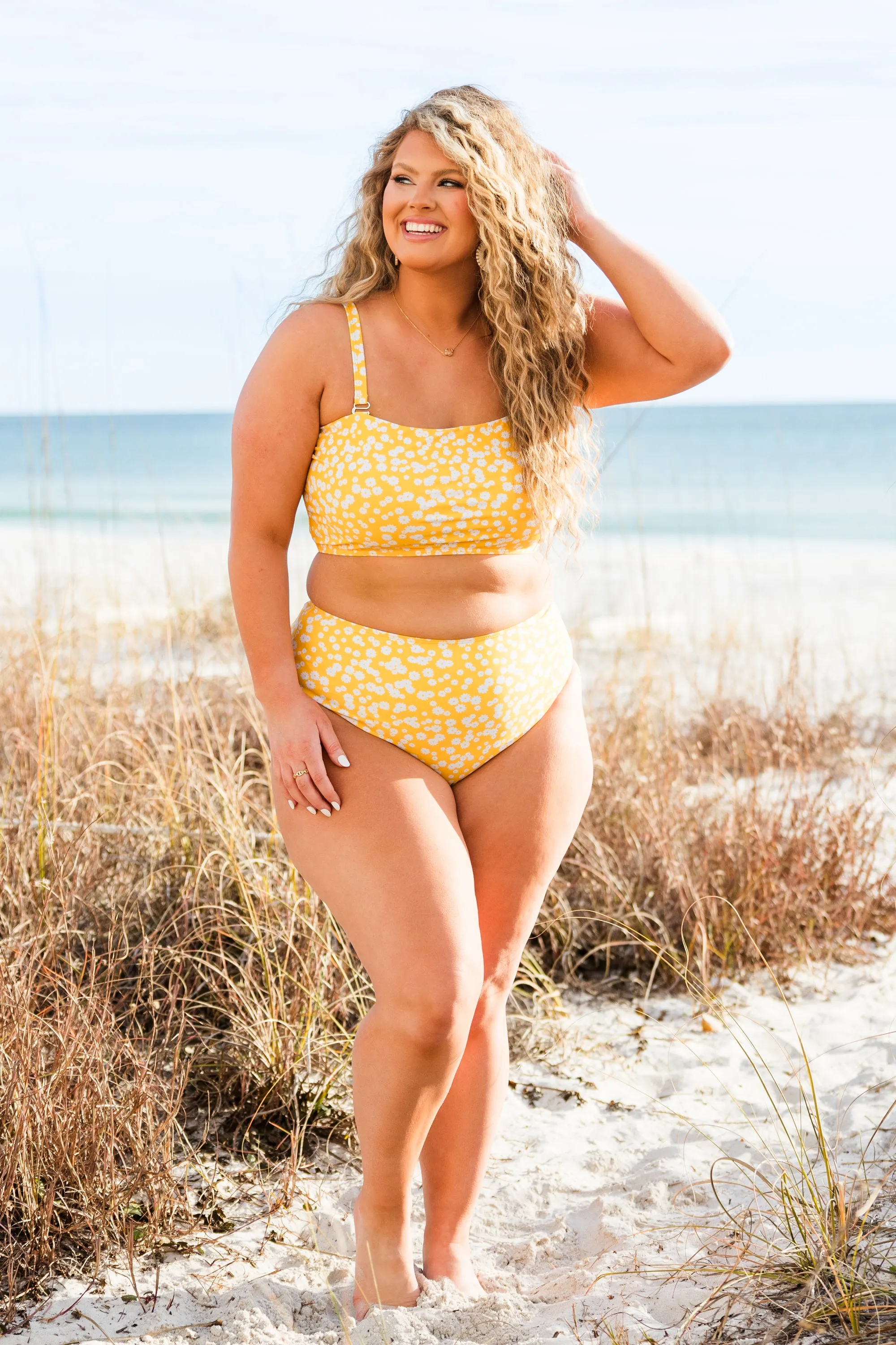 Feeling Fine And Sandy Swim Bottom, Yellow Floral