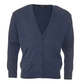 Franco Ponti Button Front Cardigan in Dark Denim