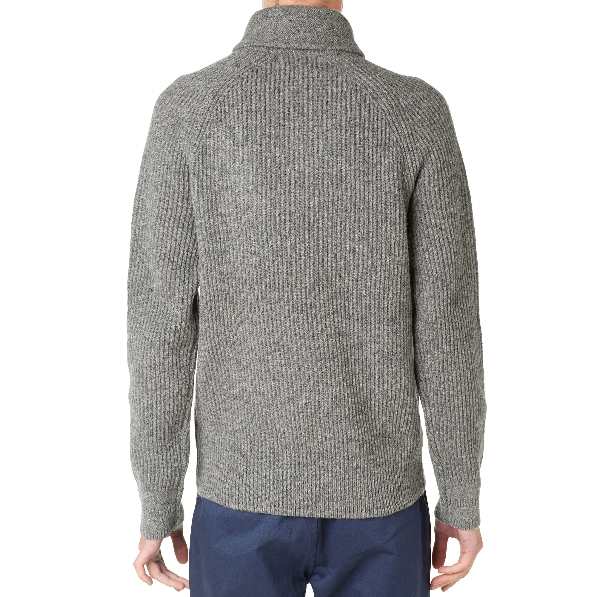 Fred Perry Fisherman Shawl Collar KnitGrey Marl