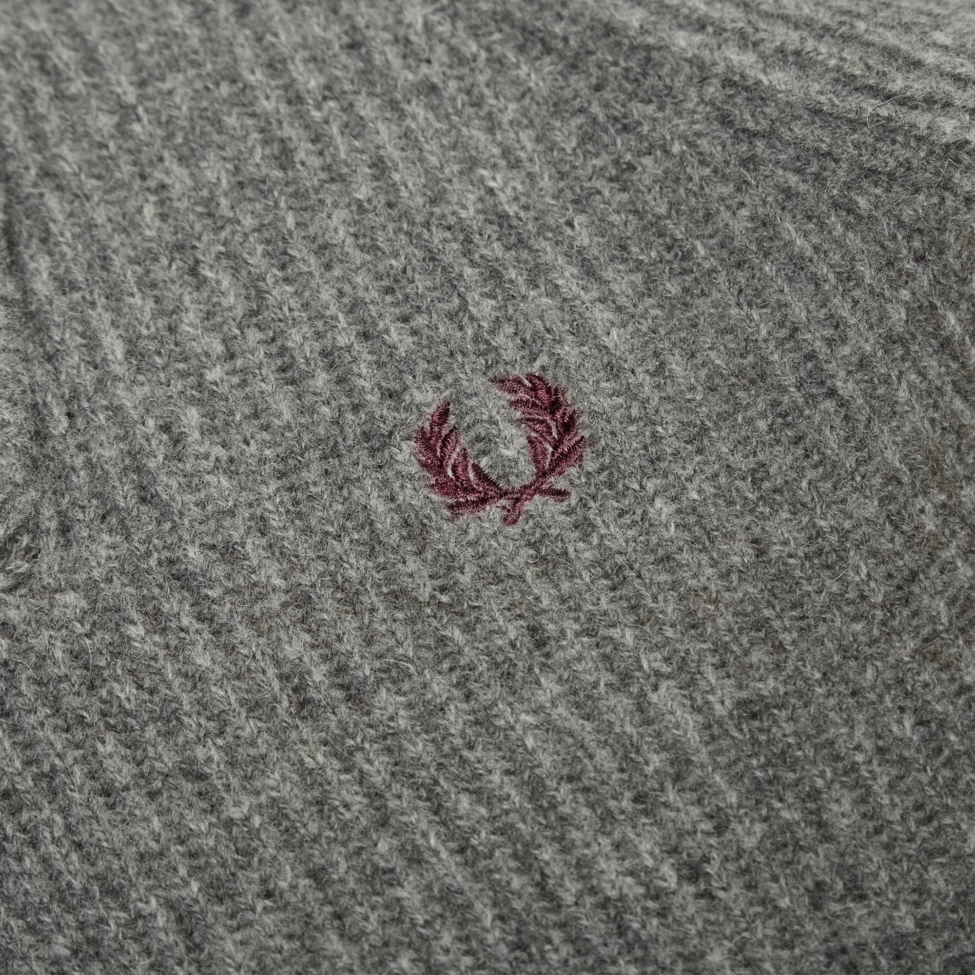 Fred Perry Fisherman Shawl Collar KnitGrey Marl