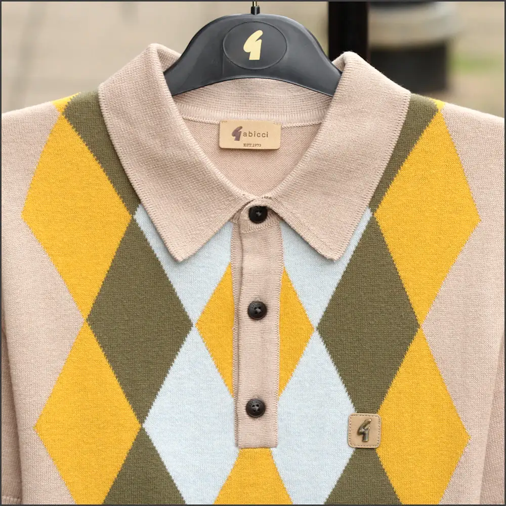 Gabicci Vintage Pablo Granola Pattern Polo Top*